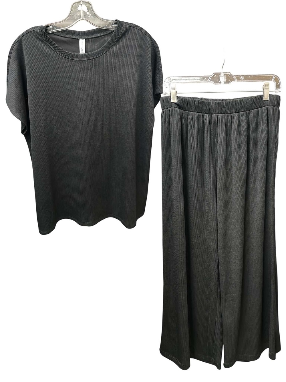 Dear Scarlett NWT Casual Wide Leg Pants & Short Sleeve Top Set - Black Size M